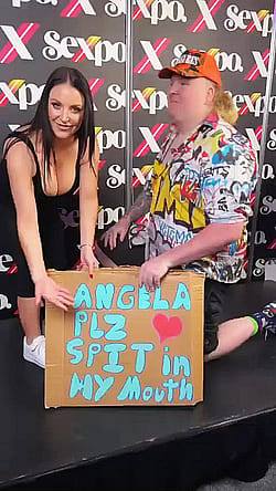 Angela Spit In Fan's Mouth'