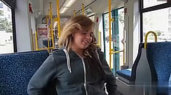 Blonde Masturbating In Public Bus'