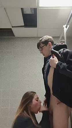 Making Him Cum In Public Bathroom'