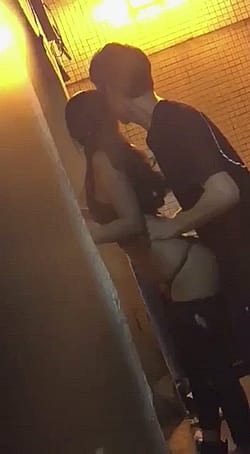Her Hung Kid-boyfriend Fucks Her In The Alleyway'