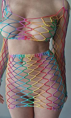 Colorful Fishnets Outfit For Today'