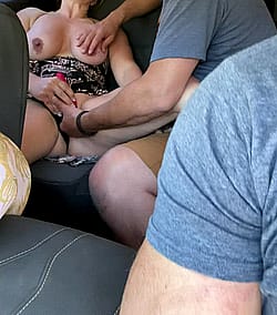 Hubby’s Friend Making Cum Really Hard In The Back Seat While We Wait For A Busy Ferry!'