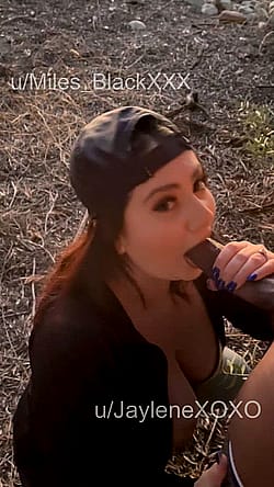 Sucking A BBC On A Hiking Trail While People Were Passing By On The Other Side Of The Bushes And My Husband Kept Lookout'