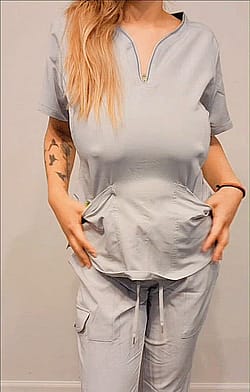 Scrubs Without A Bra Would Get Me Fired ?'