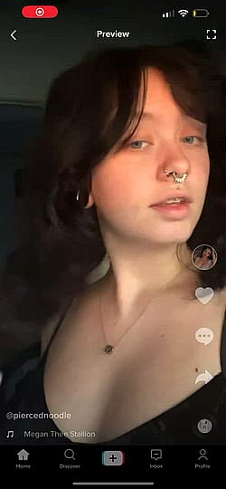 Dark Haired Slut With No Make Up Bounces Pierced Tits'