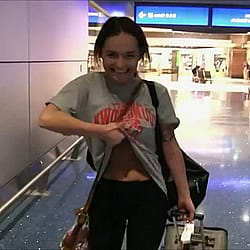 Embarrassed Teen Flashes Her Perfect Tits'