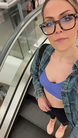 Got Caught With My Tits Out On The Escalator ?'