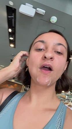Walking Around The Mall With Cum On My Face'