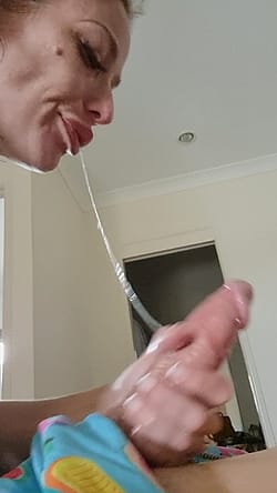 Mouth gets a little sloppy on this big dick 😍'