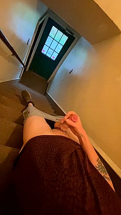 Jerking off in the entrance stairwell to my apartment building with 6 units at 11AM. I’ve never felt so nervous and exhilarated!'