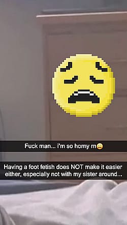 (B/S) Horny brother tries for sister's feet (Foot fetish)'